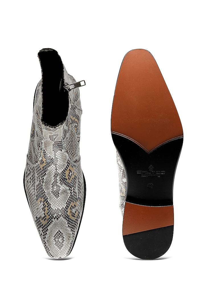 Multi-Colored Leather Leopard Printed Boots by SHUTIQ at Pernia's Pop Up Shop
