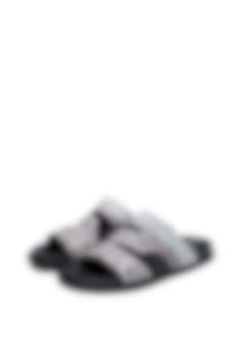 Black Leather Slip-Ons by SHUTIQ at Pernia's Pop Up Shop