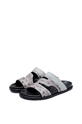 Black Leather Slip-Ons by SHUTIQ