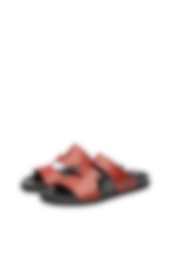 Tan Leather Slip-ons by SHUTIQ at Pernia's Pop Up Shop