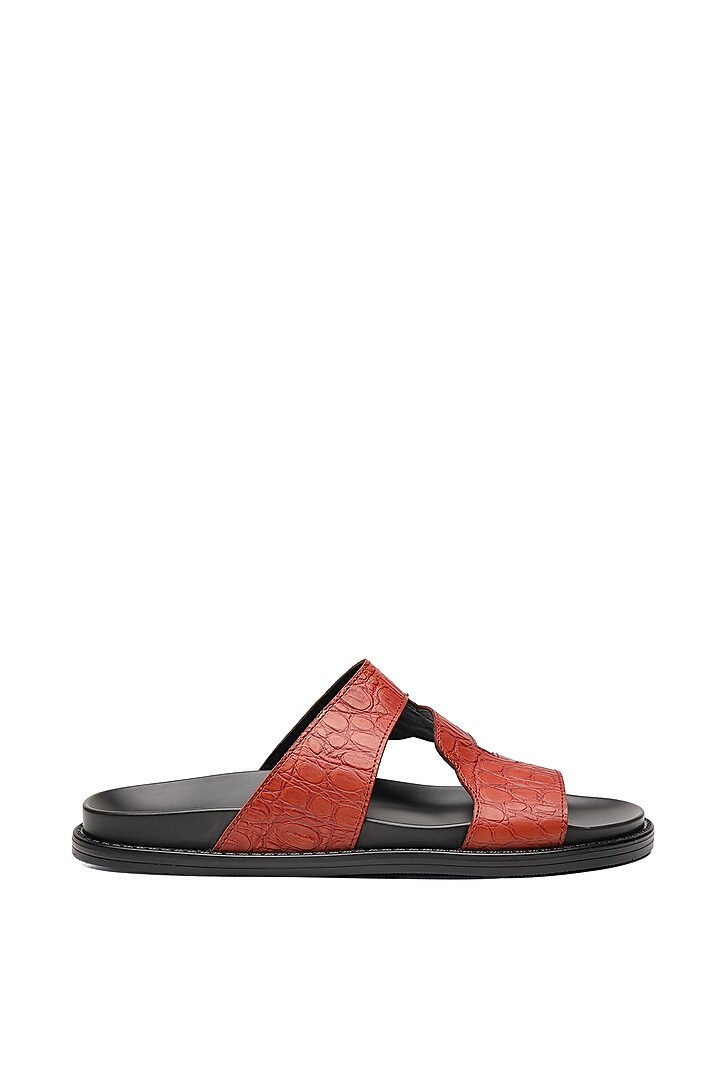 Tan Leather Slip-ons by SHUTIQ at Pernia's Pop Up Shop