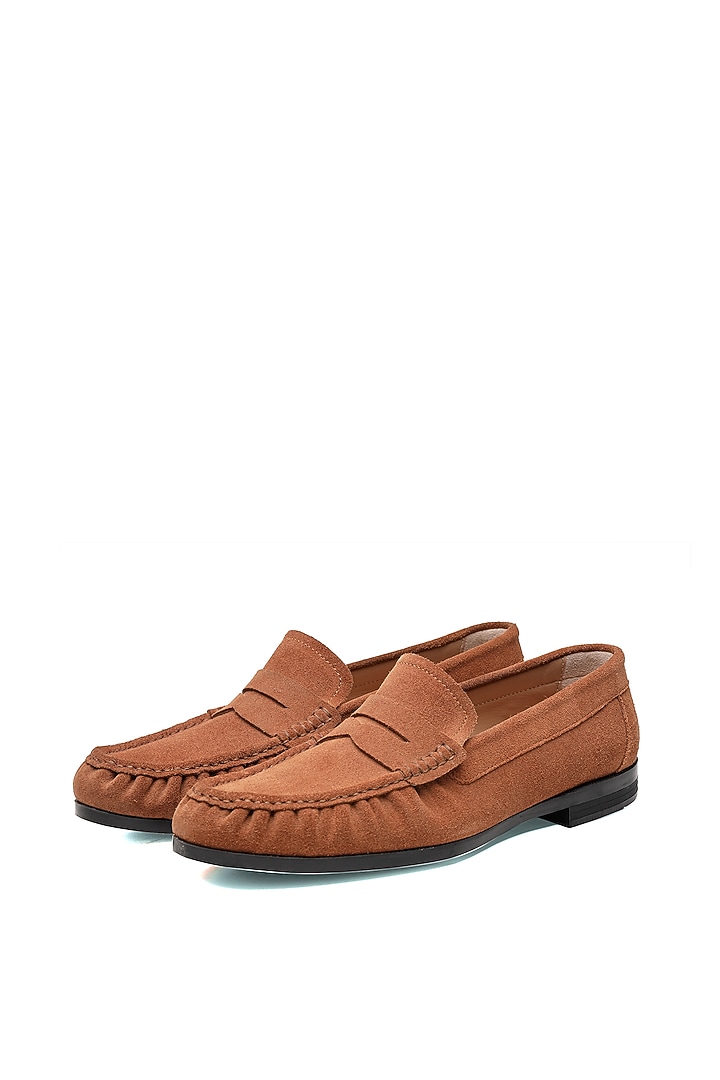 Brown Suede Loafers by SHUTIQ at Pernia's Pop Up Shop