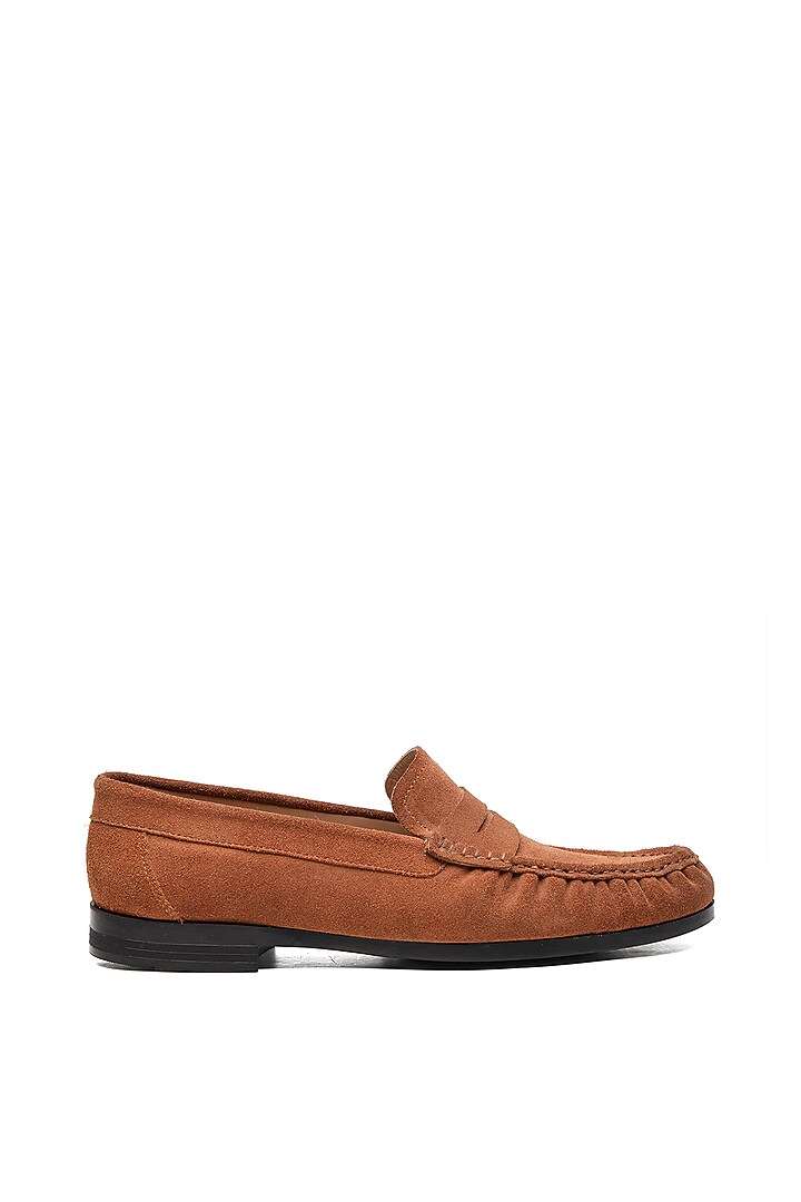 Brown Suede Loafers by SHUTIQ at Pernia's Pop Up Shop