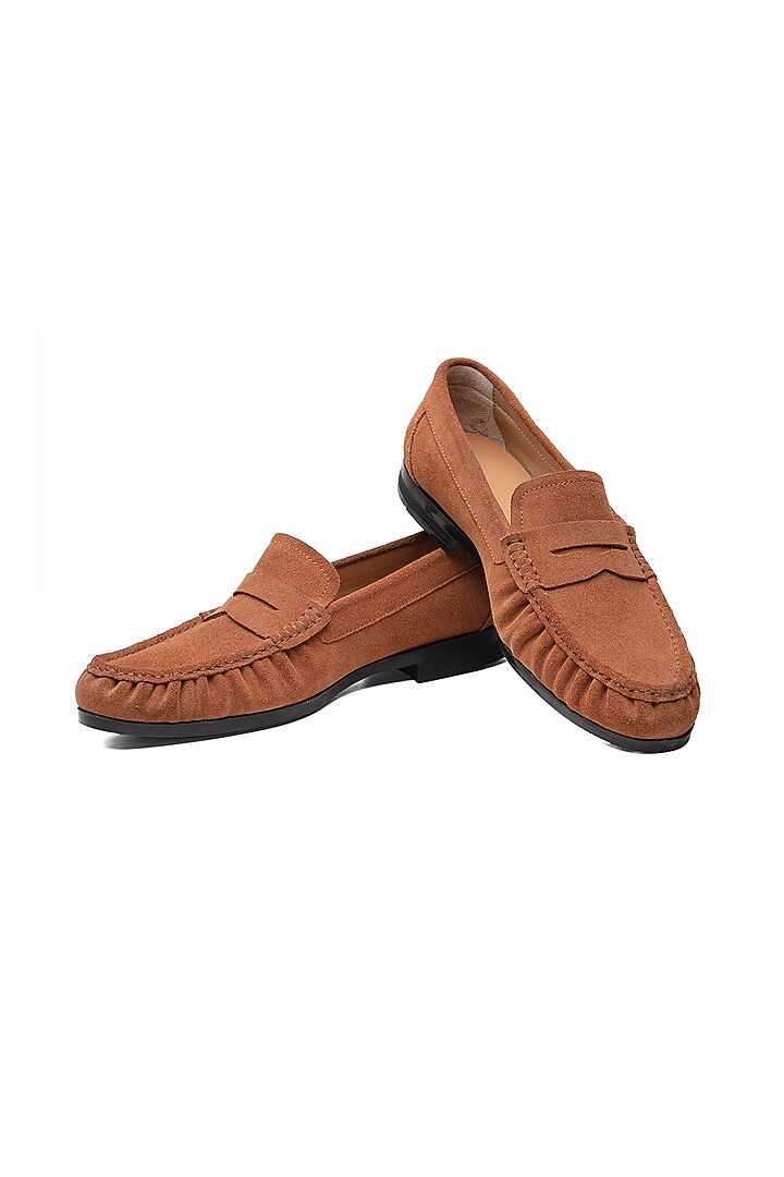 Brown Suede Loafers by SHUTIQ at Pernia's Pop Up Shop
