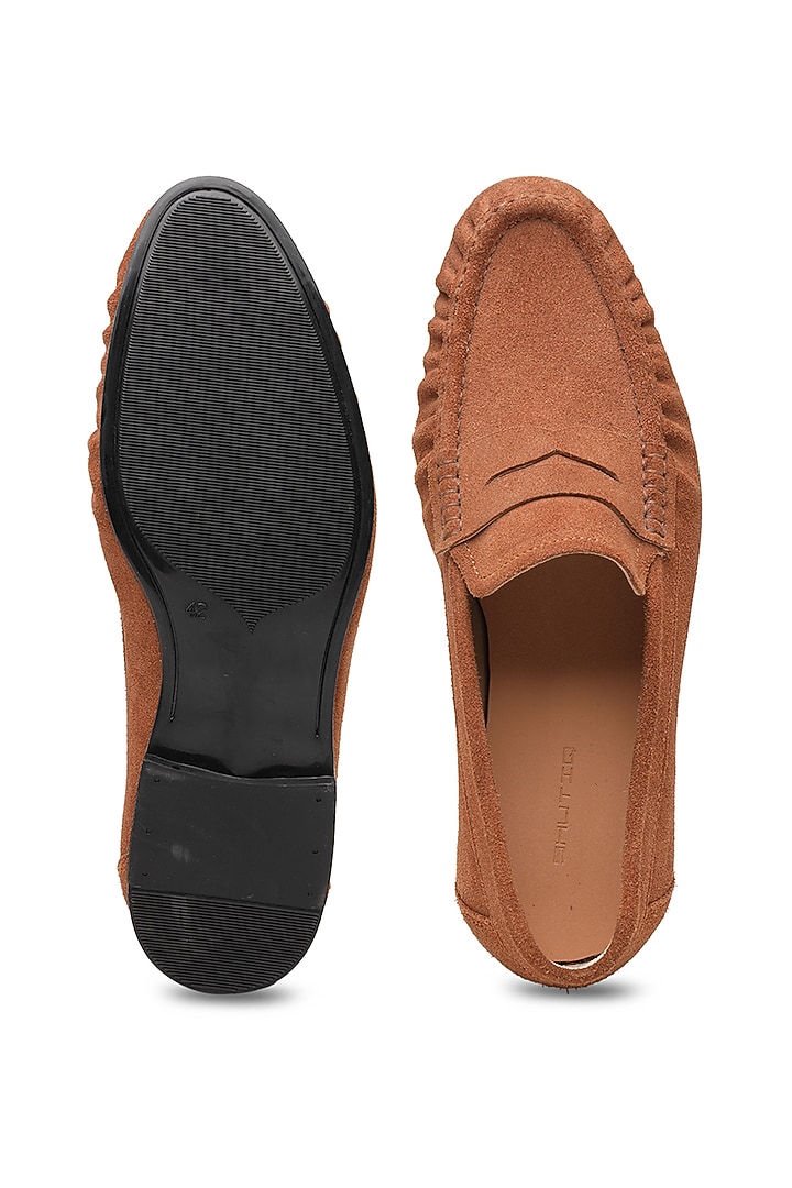 Brown Suede Loafers by SHUTIQ at Pernia's Pop Up Shop