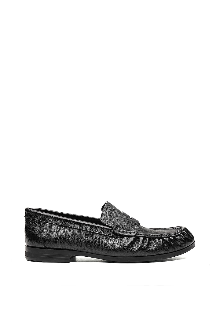 Black Leather Loafers by SHUTIQ at Pernia's Pop Up Shop