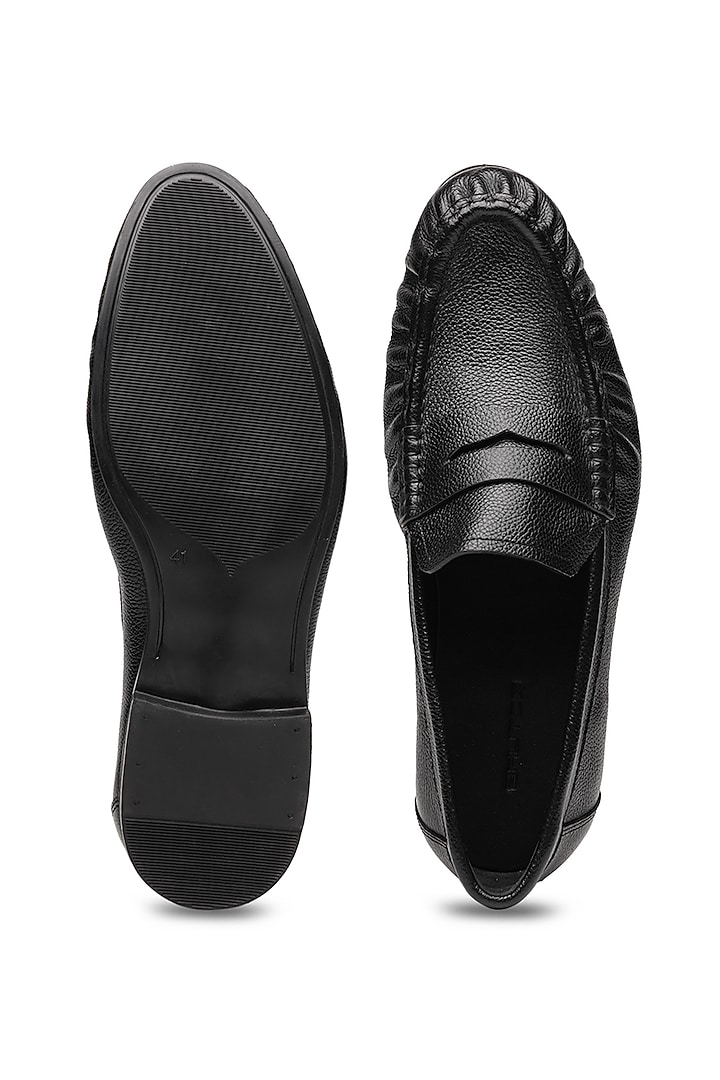 Black Leather Loafers by SHUTIQ at Pernia's Pop Up Shop