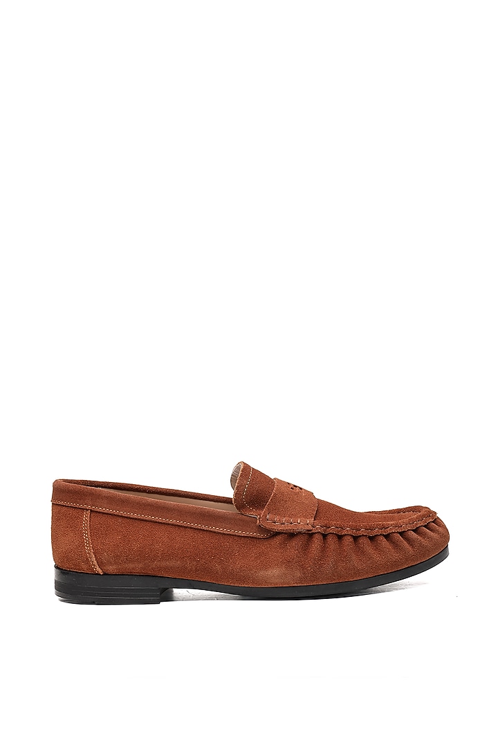 Brown Suede Loafers by SHUTIQ at Pernia's Pop Up Shop