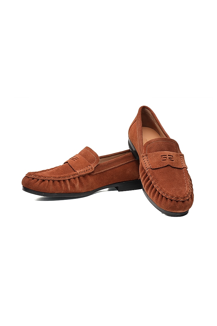Brown Suede Loafers by SHUTIQ at Pernia's Pop Up Shop