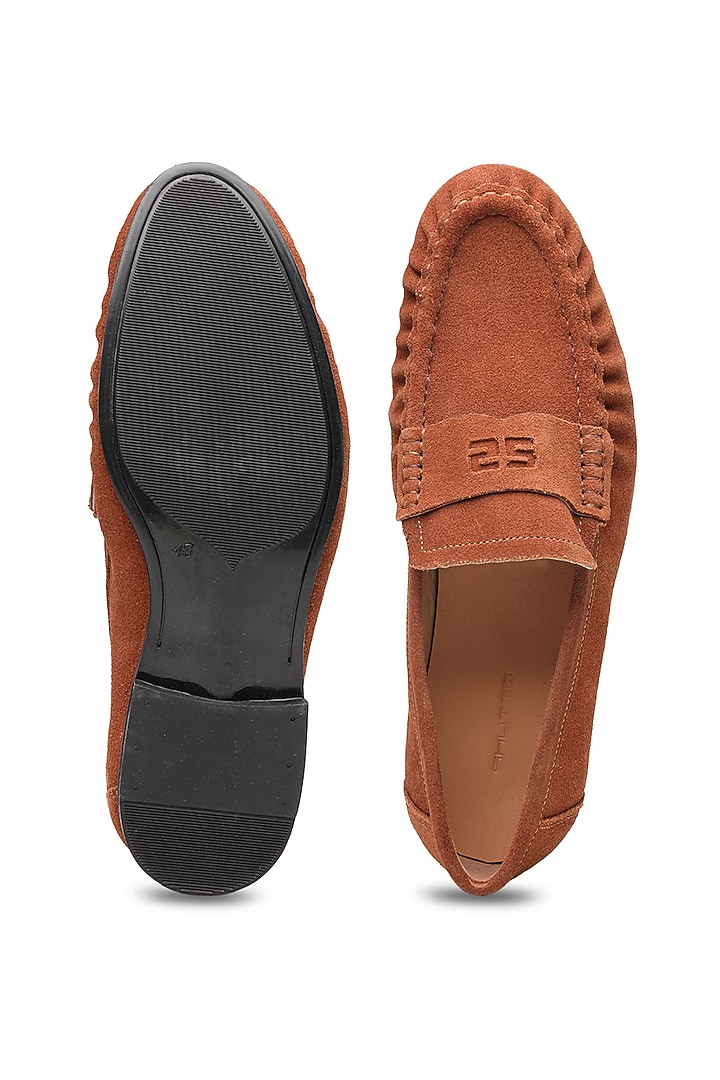 Brown Suede Loafers by SHUTIQ at Pernia's Pop Up Shop