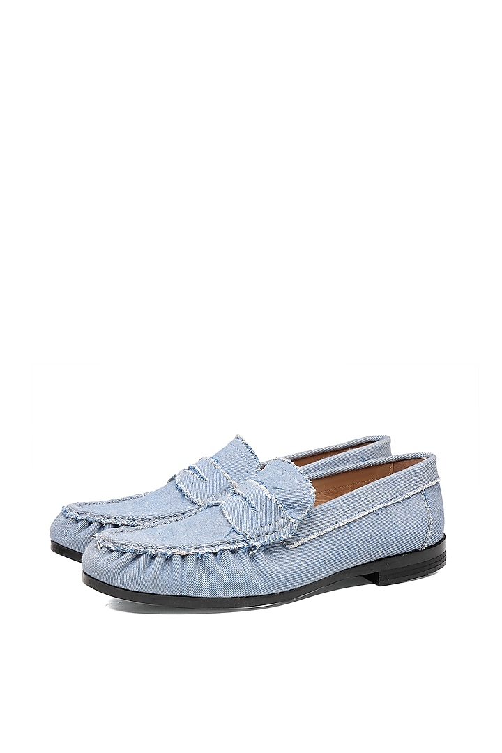 Blue Denim Loafers by SHUTIQ at Pernia's Pop Up Shop