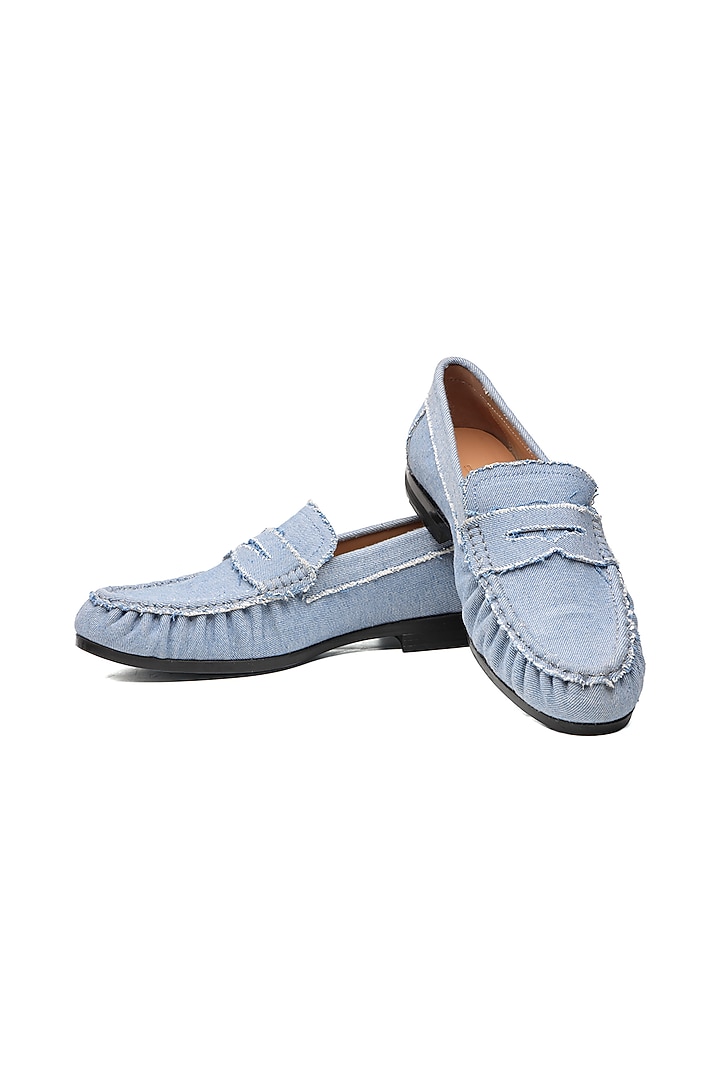 Blue Denim Loafers by SHUTIQ at Pernia's Pop Up Shop