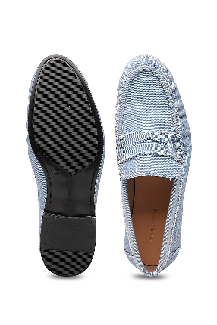 Blue Denim Loafers by SHUTIQ at Pernia's Pop Up Shop