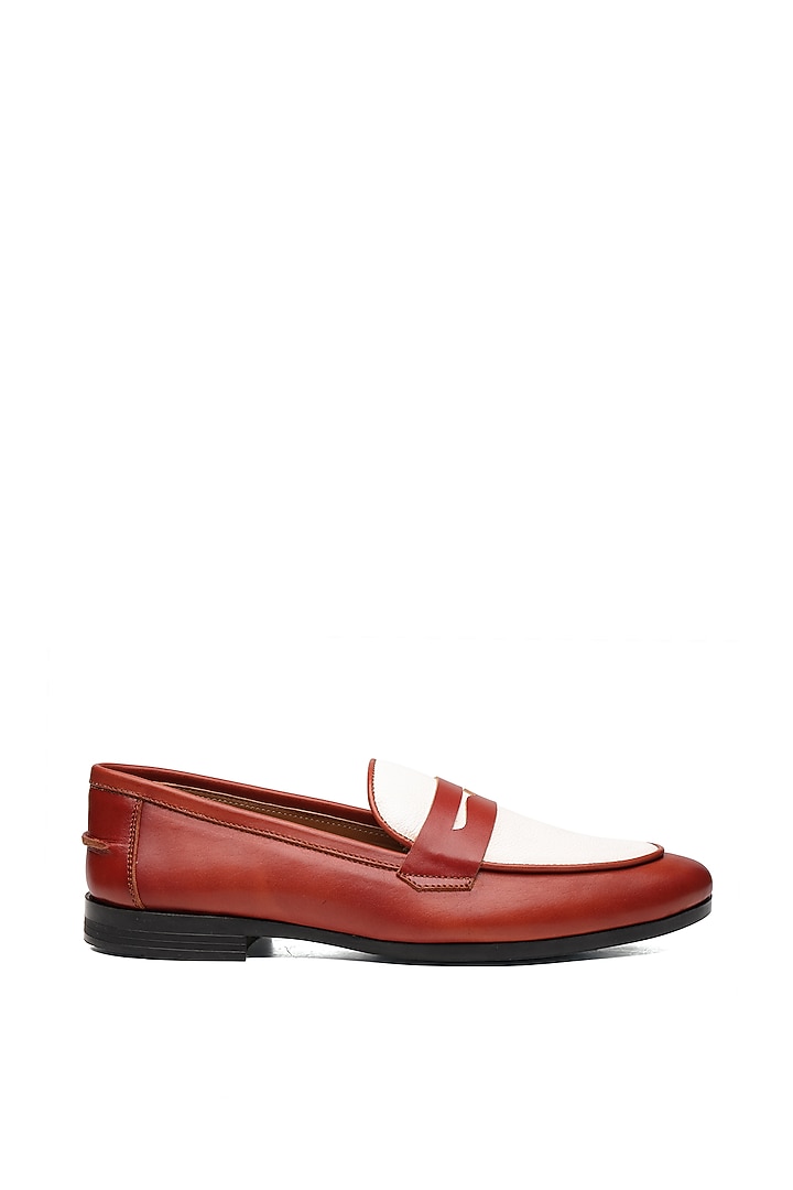 Brown Leather Loafers by SHUTIQ at Pernia's Pop Up Shop