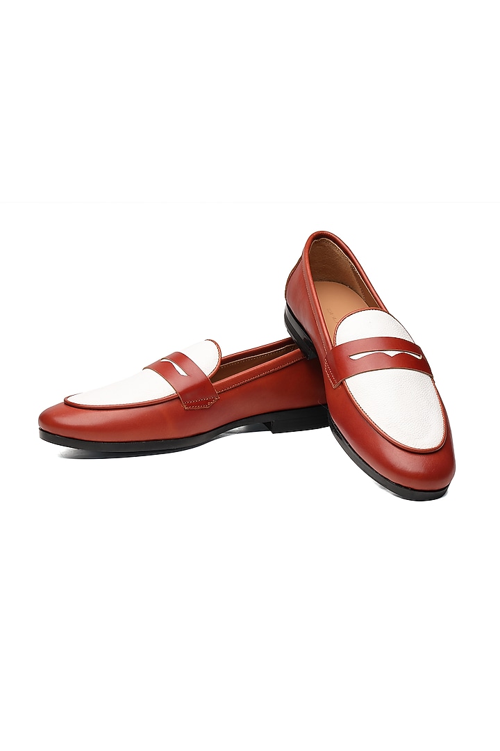 Brown Leather Loafers by SHUTIQ at Pernia's Pop Up Shop