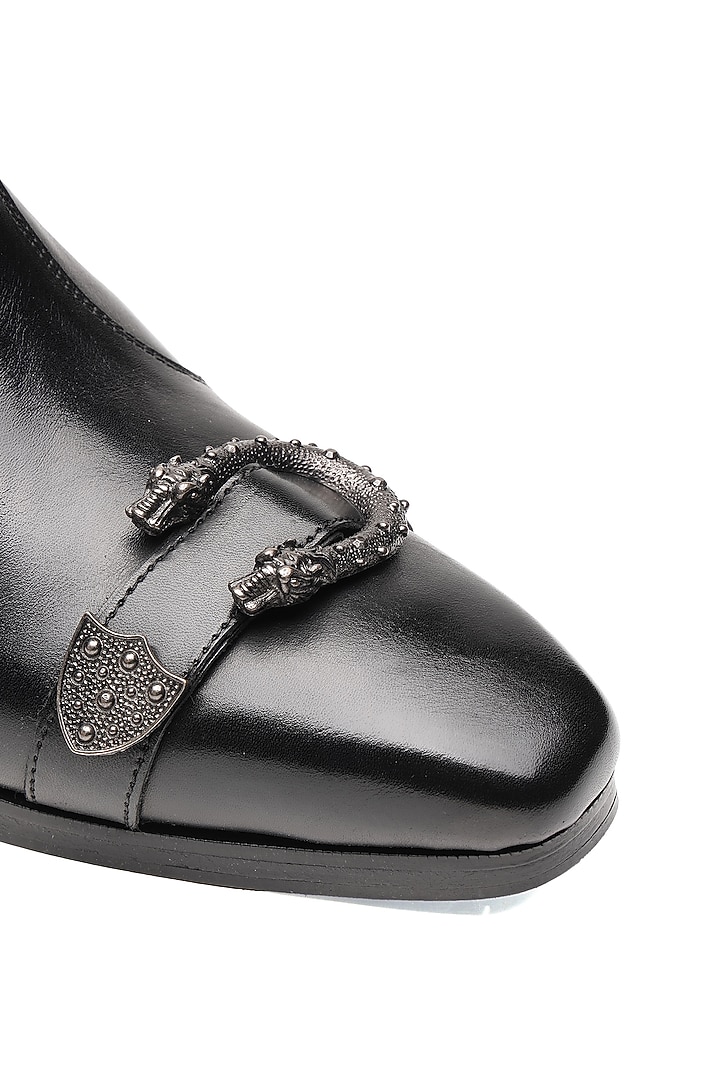 Black Leather Boots by SHUTIQ at Pernia's Pop Up Shop