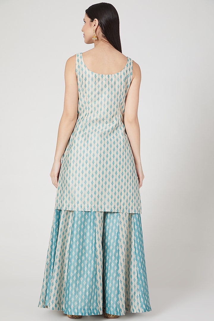 Delight Blue Sharara Set by Shree Tatvam at Pernia's Pop Up Shop