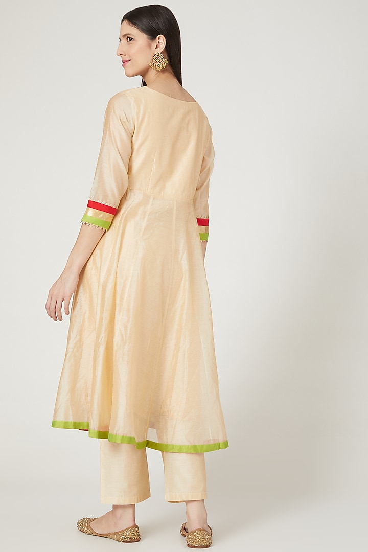 Nude Kurta Set With Handwork by Shree Tatvam at Pernia's Pop Up Shop