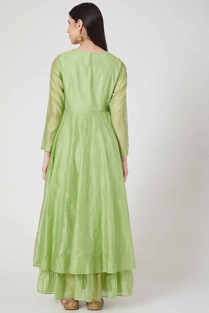 Light Green Embellished Anarkali by Shree Tatvam at Pernia's Pop Up Shop