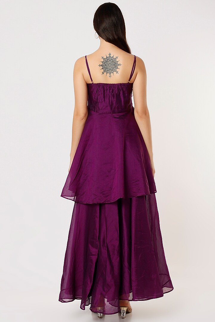 Purple Chanderi Kurta Set by Shree Tatvam at Pernia's Pop Up Shop