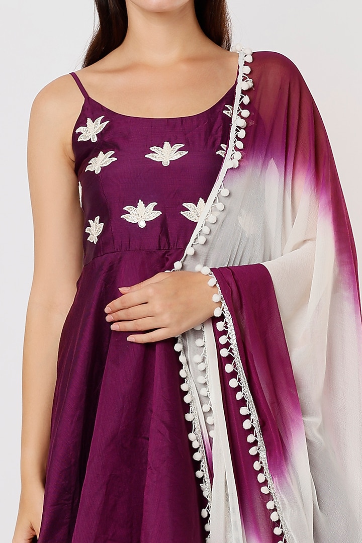 Purple Chanderi Kurta Set by Shree Tatvam at Pernia's Pop Up Shop