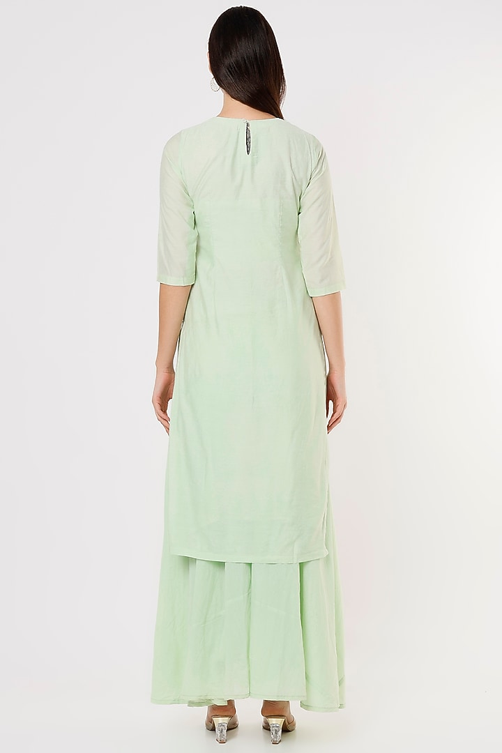 Pista Green Chanderi Kurta Set by Shree Tatvam at Pernia's Pop Up Shop