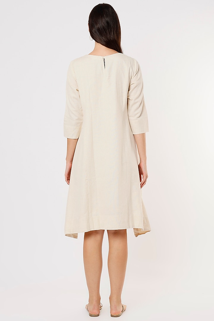 Off-White Embroidered Summer Dress by Shree Tatvam at Pernia's Pop Up Shop