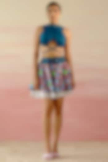 Multi-Colored Embroidered Mini Skirt Set by Shweta Aggarwal at Pernia's Pop Up Shop