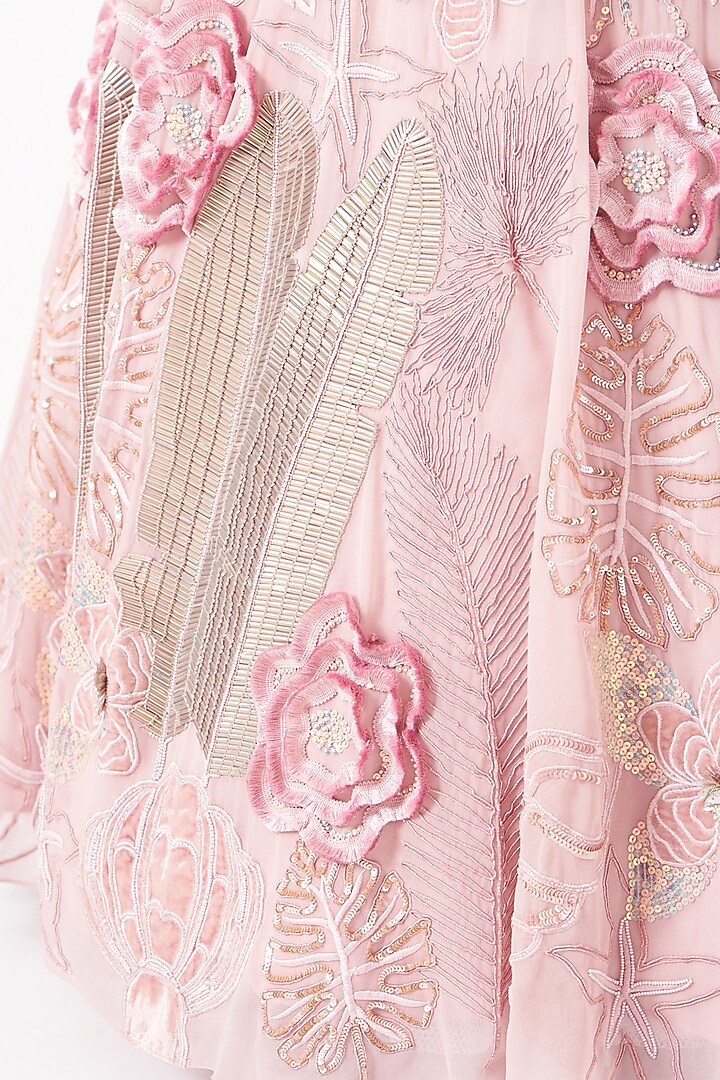 Little Rose Pink Embroidered Wedding Lehenga Set by Shweta Aggarwal at Pernia's Pop Up Shop
