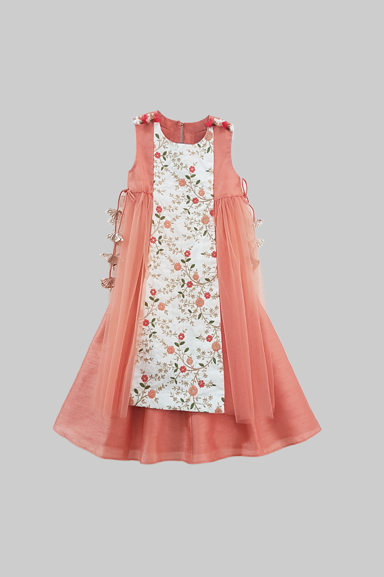 Peach Dupion Silk Lehenga Set by TURQIDZ at Pernia's Pop Up Shop