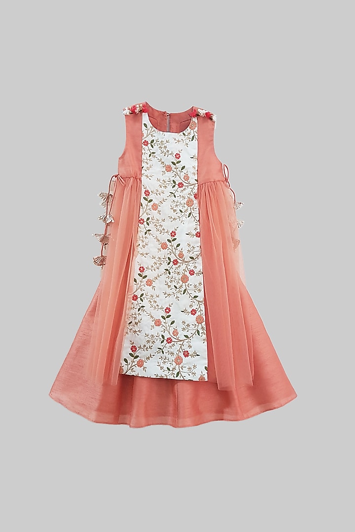Peach Dupion Silk Lehenga Set by TURQIDZ at Pernia's Pop Up Shop