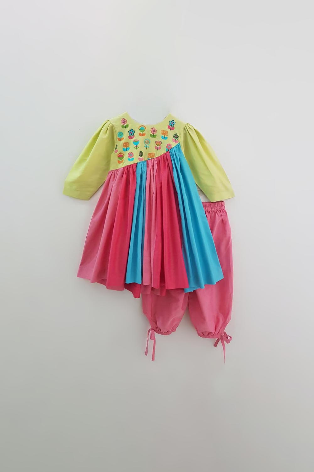 Multi-Colored Embroidered Tunic Set For Girls by TURQIDZ at Pernia's Pop Up Shop