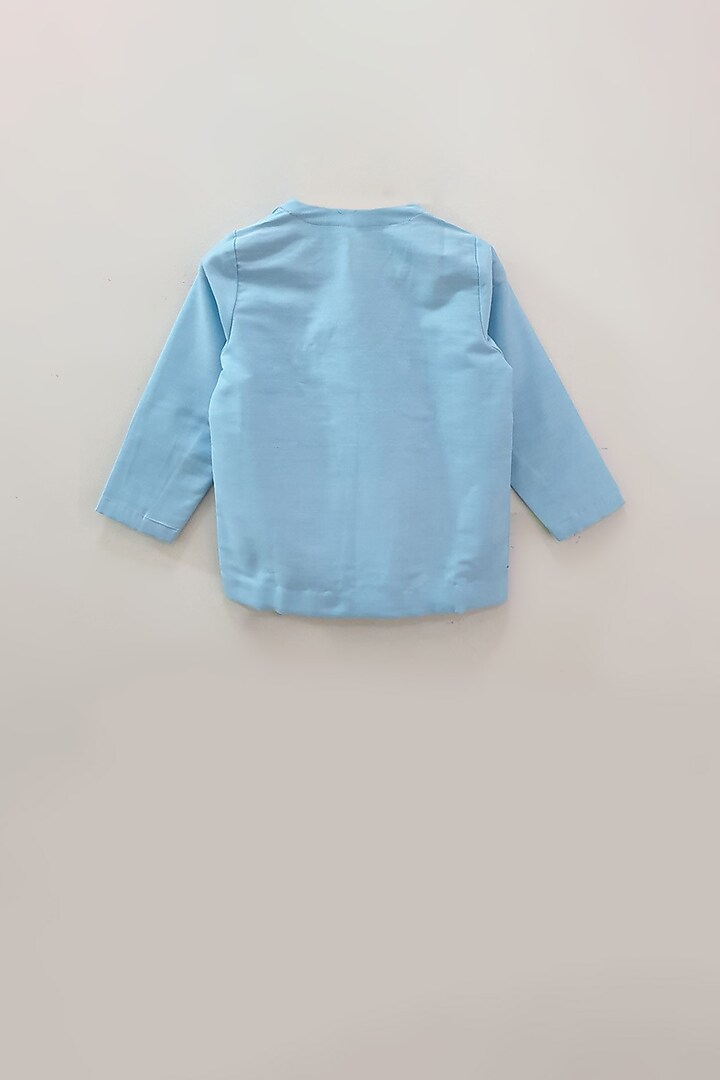 Powder Blue Embroidered Kurta Set For Boys by TURQIDZ at Pernia's Pop Up Shop