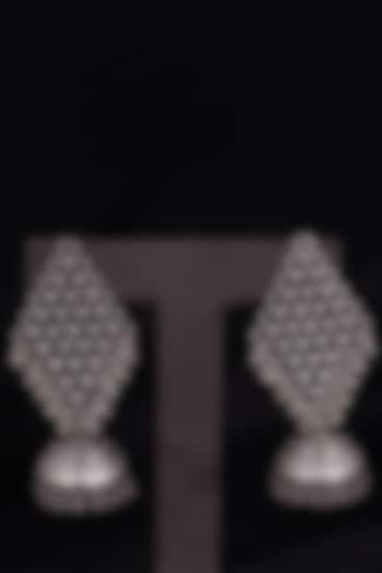 Oxidised Silver Finish Handcrafted Earrings In Sterling Silver by Shyle at Pernia's Pop Up Shop