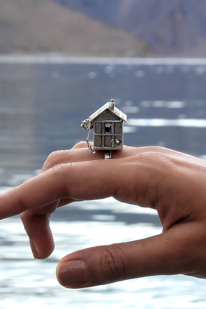 Oxidised Silver Finish Handcrafted Hurt Ring In Sterling Silver by Shyle at Pernia's Pop Up Shop