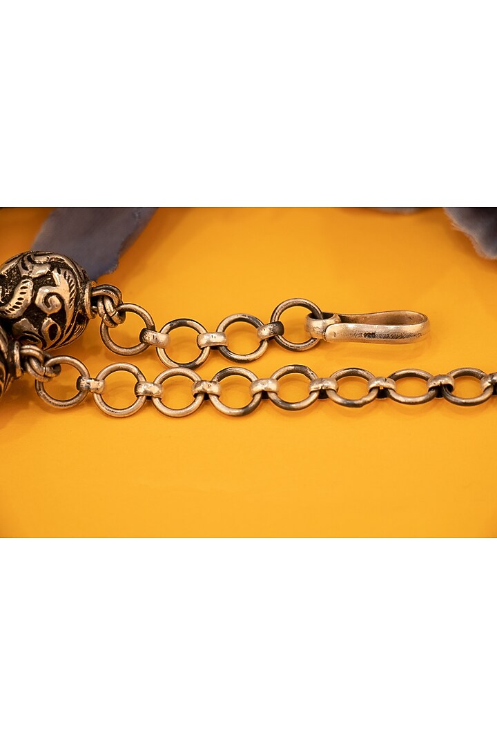 Silver Finish Handcrafted Chitai Ball Necklace In Sterling Silver by Shyle at Pernia's Pop Up Shop