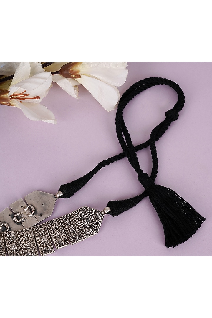 Silver Finish Handcrafted Necklace Set In Sterling Silver by Shyle at Pernia's Pop Up Shop