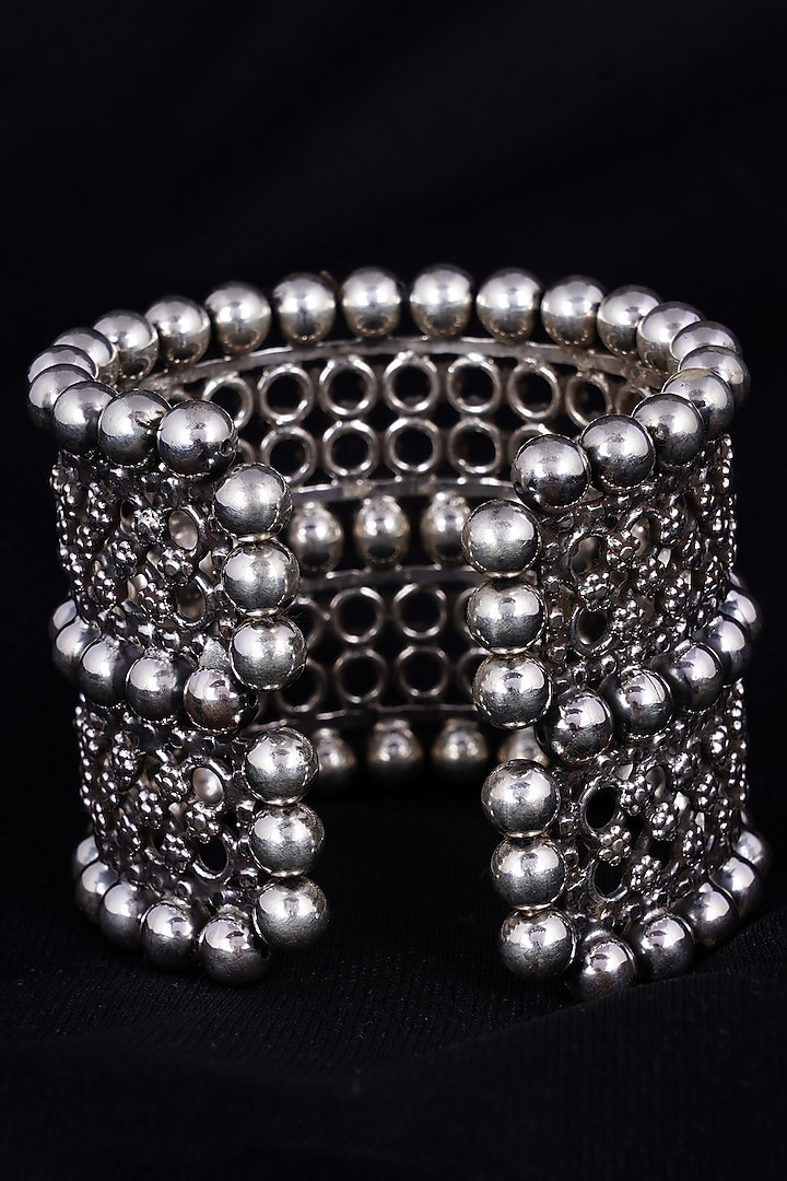 Silver Finish Handcrafted Bracelet In Sterling Silver by Shyle at Pernia's Pop Up Shop