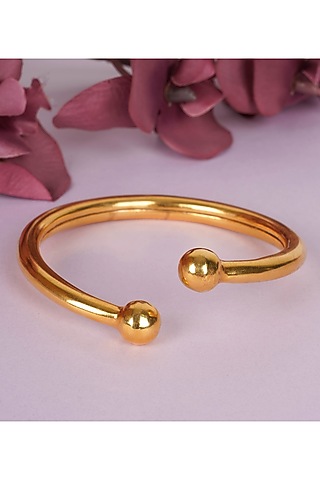 Gold Finish Handcrafted Anklet In Sterling Silver by Shyle