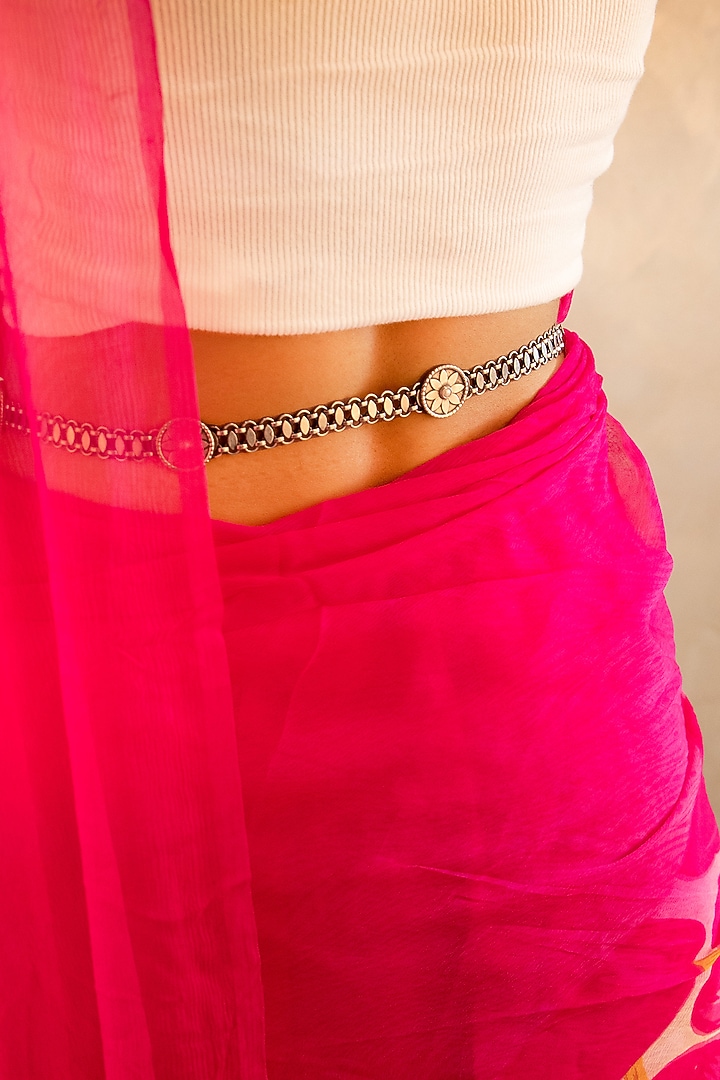 Silver Finish Handcrafted kamarband In Sterling Silver by Shyle at Pernia's Pop Up Shop