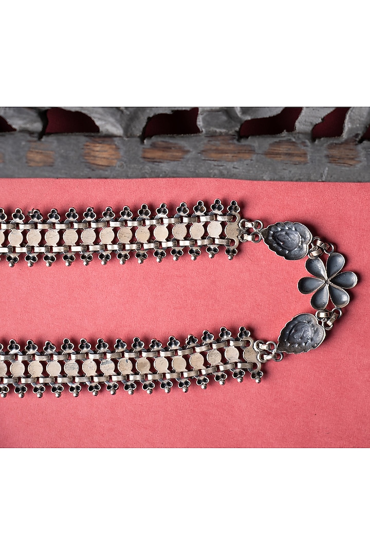 Silver Finish Handcrafted kamarband In Sterling Silver by Shyle at Pernia's Pop Up Shop