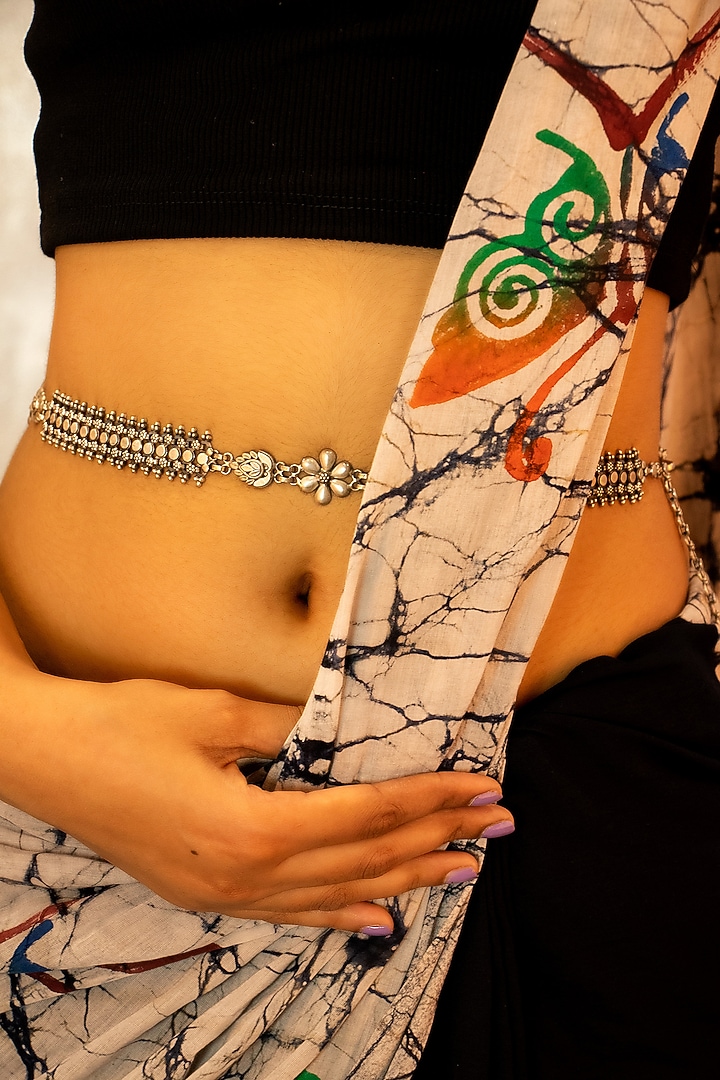 Silver Finish Handcrafted kamarband In Sterling Silver by Shyle at Pernia's Pop Up Shop