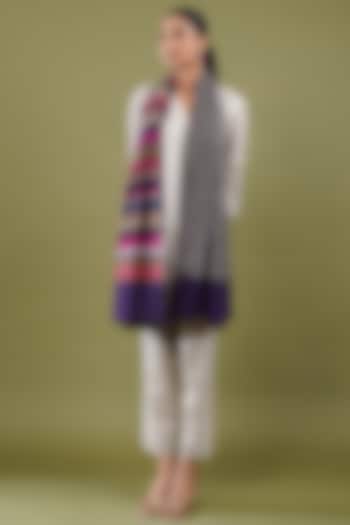 Multi-Colored Wool Blend Striped Stole by Shaza at Pernia's Pop Up Shop
