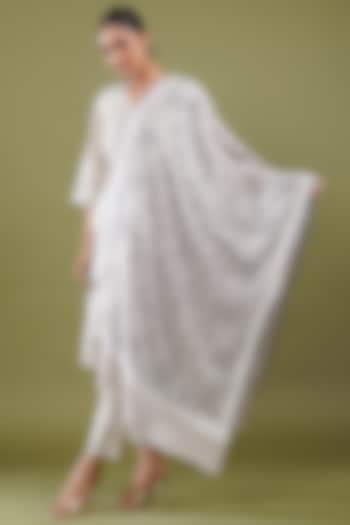 Grey Wool Blend Stole by Shaza at Pernia's Pop Up Shop