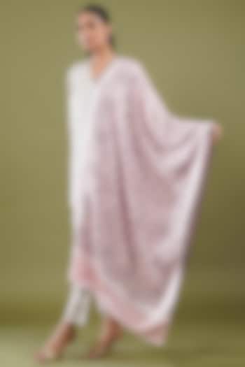 Baby Pink Wool Blend Stole by Shaza at Pernia's Pop Up Shop