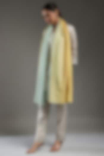 Yellow & Green Cashmere Stole by Shaza at Pernia's Pop Up Shop