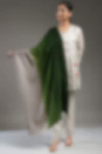 Green & Grey Cashmere Stole by Shaza at Pernia's Pop Up Shop