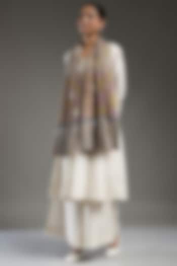 Multi-Colored Handloom Pashmina Hand Embroidered Stole by Shaza at Pernia's Pop Up Shop