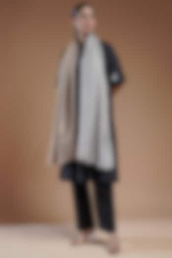 Powder Blue Fine Count Wool Stole by Shaza at Pernia's Pop Up Shop