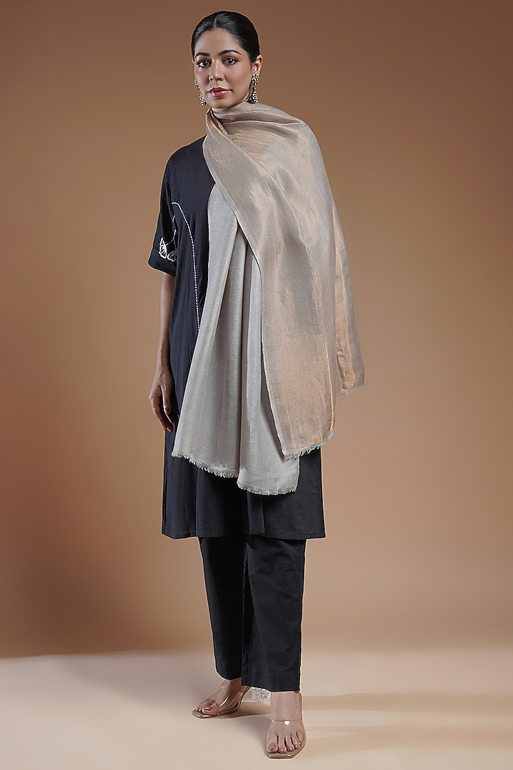 Powder Blue Fine Count Wool Stole by Shaza at Pernia's Pop Up Shop